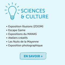 SCIENCES ET CULTURE : Exposition Illusions (ZOOM) Escape Game Expositions du MANAS Ateliers créatifs Les Nuits de la Mayenne Exposition photographique